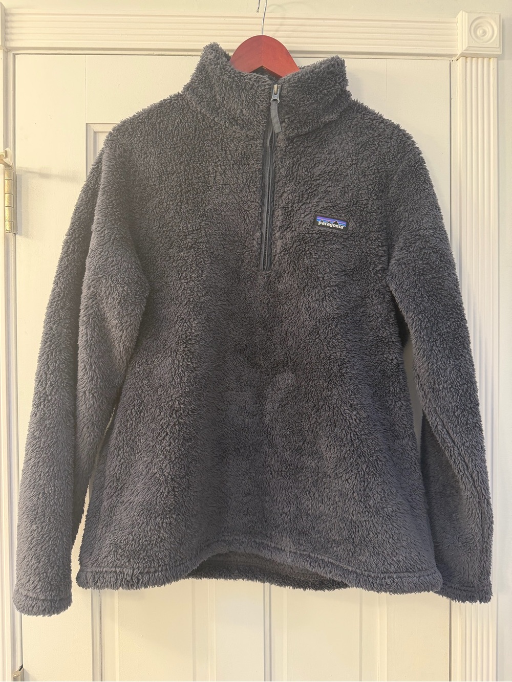 Patagonia Black Fleece Jacket with Multicolor Logo